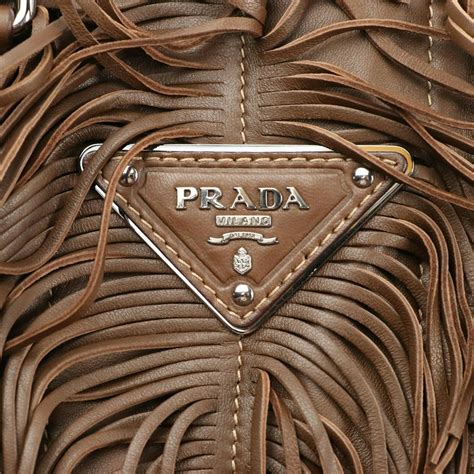 nappa print prada noce|PRADA Nappa Fringe Shopping Tote Noce .